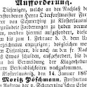 1867-01-14 Kl Aufforderung